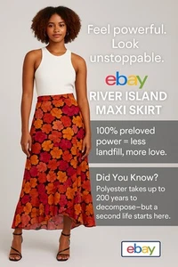 River Island Bloom w/ Grace Maxi Skirt | UK10 | Frill Hem | Sunset Floral | Boho - Picture 1 of 11