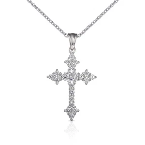 925 Sterling Silver Cross Necklace for Women, Sterling Silver Cross Pendant N... - Picture 1 of 7