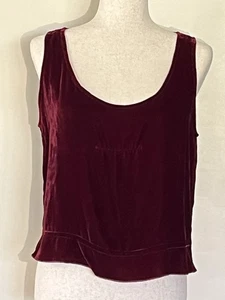 J. Crew Maroon Velvet Tank Top Blouse Size M Rayon/Silk Blend Purple/Red - Picture 1 of 7