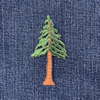 Evergreen Tree Applique Patch Embroidered Conifer Pine Sequoia Redwood Badge 3" - Image 1 of 2