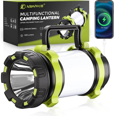 AlpsWolf Camping Flashlight, 6 Modes Camping Lantern Rechargeable LED Lantern fo