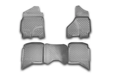 Rubber Floor Mats for Dodge Ram 1500/2500/3500 Crew Cab, 2008-2019, 4pc - Image 1 of 4