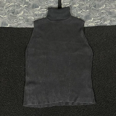 VALERIE STEVENS Jersey Punto Sin Mangas Negro Mujer Grande Seda Cuello Tortuga Foto 1 de 4