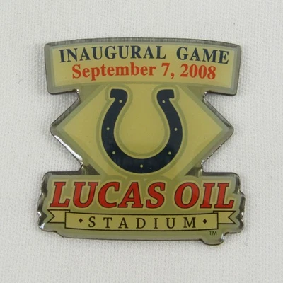 Indianapolis Colts Lapel Pin Inaugural Game Sept 2008 Lucas Oil Stadium Football - Image 1 of 4
