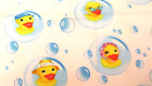 Rubber Ducky Bubble Cotton  Fabric By Michael Miller 3608-OOP 18x24*