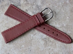 Oxblood color Short Length tapered shape vintage watch band 18mm 1960s/70s NOS - Imagen 1 de 3
