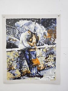 Romantic lover under the rain home decor wall Oil Painting