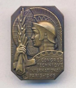 1946 PARIS - Congres Technique International PIN BADGE France - Bild 1 von 2