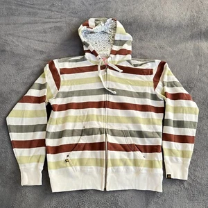 Lost Enterprise Fleece Full Zip Multicolor Striped Hoodie Jacket Men's Size L - Picture 1 of 8