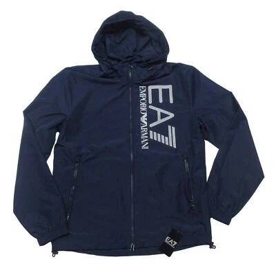EA7 Emporio Armani Men's Navy Lightweight Full Zip Bomber Jacket $225 - Image 1 of 4