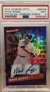 2020 Donruss Optic Wade Boggs PSA Mint 9 Auto /5 - Picture 1 of 2