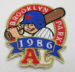 Vintage Baseball Embroidered Patch 1986 Brooklyn Park AL - Picture 1 of 2