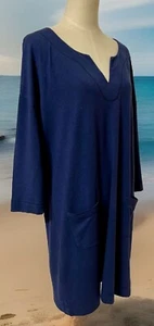 Lilly Pulitzer Joyce Dress XL Navy Blue Soft Viscose Blend Easy Care Beach NWT - Picture 1 of 10