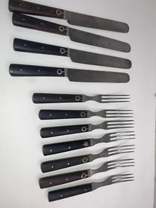 Antik Bürgerkrieg Ära 3 Zinken Gabeln & Messer Set Lamson & Goodnow Set 11 LESEN - Bild 1 von 9
