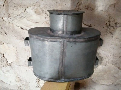 Pêche ancien vintage goujonnière métal seau vif zinc  fabrication artisanale  - Photo 1/4