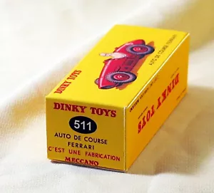 DINKY TOYS 511 FERRARI AUTO DE COURSE BOITE REPRO VIDE - Foto 1 di 3