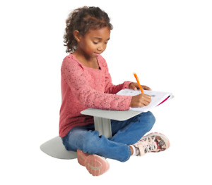 Adults Kids Portable Desk.Lap Floor Flexible Seat Laptop Table. Purple White ECR