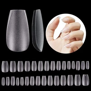 504 Pcs Short Coffin Gel Nail Tips Short Coffin False Fake Nail Tips - Picture 1 of 7