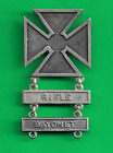 Wwii Vintage Sterling Silver Markman's Military Chain Medal: Rifle- Bayonet