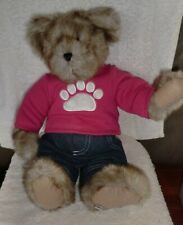 Boyds Super Duper Light Tan Bear w/Pink Sweatshirt & Tan Jeans  16"