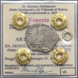 Venezia Bartolomeo Gradenigo Soldino Raro monete medievali italiane Periziata - Foto 1 di 5
