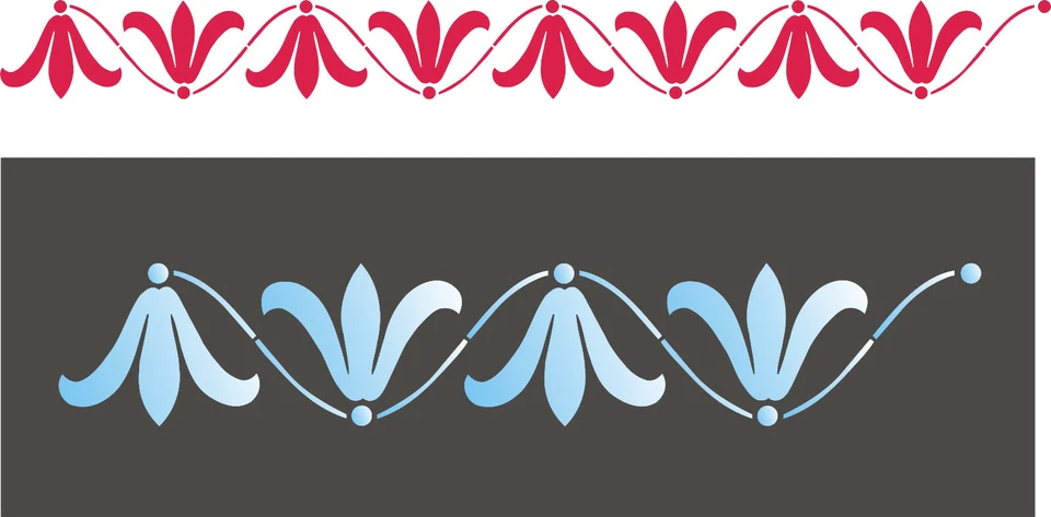 Palmettenfries - Wandschablone;Malerschablone;Stupfschablone;Wandfries;Bordüre  - Bild 1 von 1