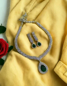 Indische Halskette Ohrringe Hochzeit Schmuck 22K vergoldet Bollywood Designer - Bild 1 von 22