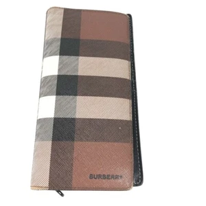 BURBERRY 8052803 Long wallet giant check Bifold Long Wallet PVC Brown - Foto 1 di 12