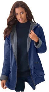 Womans Plus Navy Fleece Lined Jacket Size 18/20 (XL) - Picture 1 of 5