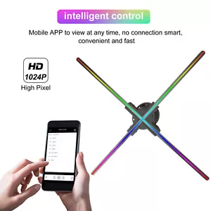 3D Hologram Projector Fan LED Holographic Projection Advertising Display 80cm - Picture 1 of 12