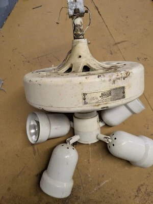 Huntercast Iron Vintage Ceiling Fan Motor And Blades - Image 1 of 4