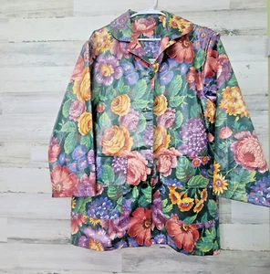 Nordic House Design NYC One Size Vintage Floral Coated Cotton Rain Jacket - Picture 1 of 16