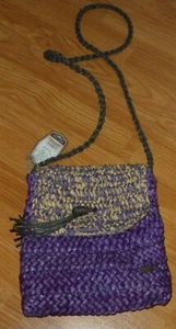 SUN N SAND STRAW TOTE HANDBAG PURPLE NWT  - Picture 1 of 3