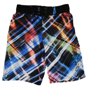 Boys Multicolor Striped Swim Trunks Board Shorts - Picture 1 of 1
