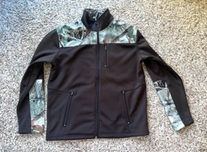 Roper men's western wear soft shell, fleece lined brown jacket with camo trim L - Picture 1 of 7