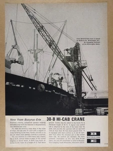 1966 Bucyrus-Erie 30B Hi-Cab Crane Vintage Print Ad - Bild 1 von 1