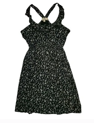 Mujer/Jrs L.E.I. Mini Vestido Solero Floral Negro Talla S Foto 1 de 4