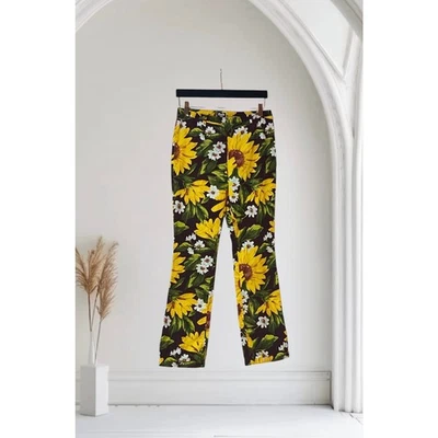 Pantalones Dolce&Gabbana Marrón Estampado Girasoles 30 Italia Medianos en EE. UU. Pantalones D&G Foto 1 de 4