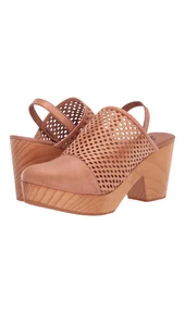Free People Logan Leder Holz Plateau Clogs Natur Größe EU 40 (US Größe 9,5) - Bild 1 von 6