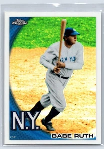 2010 Topps Chrome #222 Babe Ruth Refractor Wrapper Redemption SSP Yankees HOF - Picture 1 of 2