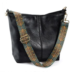 Hobo Bags Vegan Leather Crossbody Bag Guitar Strap Shoulder Purses with Zippe... - Picture 1 of 6