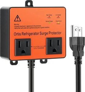 Refrigerator Surge Protector, Ortis Double Outlet Voltage Protector for Home App - Picture 1 of 8