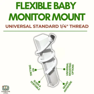 Universal Baby Monitor Mount | Flexible Gooseneck Holder | Standard 1/4 Inch - Picture 1 of 4