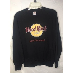 Hard Rock Cafe New Orleans Sweatshirt Size Large Black USA Made Vintage 80s 90s - Picture 1 of 6
