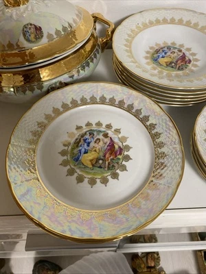  Carlsbad Porzellan " Die Drei Grazien " Böhmisches Karlsbader Neu Hand Painted  - Bild 1 von 4