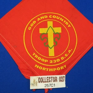 Boy Scout Troop 230 Northport God And Country Neckerchief 257C1 - Picture 1 of 3