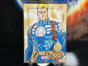 2011 Rittenhouse Marvel Avengers Sketch Card Captain America Rainier Lagunsad - Picture 1 of 2