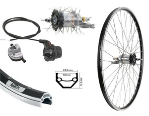 28" Hinterrad Shimano schwarz 3 Gang Nexus Nabenschaltung mit Rücktritt+Zubehör - Bild 1 von 1