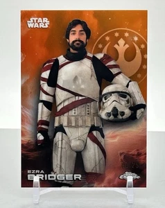 2025 Topps Chrome Star Wars 39 Ezra Bridger Orange Refractor /25 - Picture 1 of 2