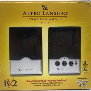 Altec Lansing BX1020 Powered Speakers Volume Tone On Aux In/Head out Plug+Play - Picture 1 of 7